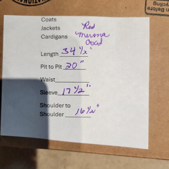 Pre-owned Merona Red Single-Breasted Wool Blend A-Line Coat - Picture 7 of 7